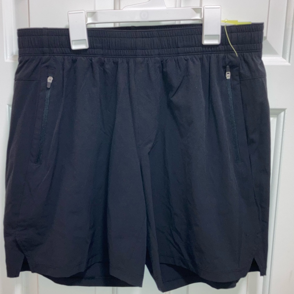 Men's Stretch Woven Shorts 7" - All in Motion Black Solid Size Medium New - Picture 2 of 3